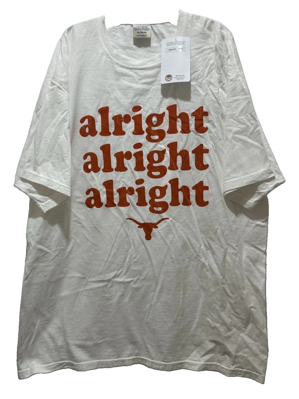NWT University of Texas Longhorns XL Alright Alright Alright Hanes Men’s T-Shirt